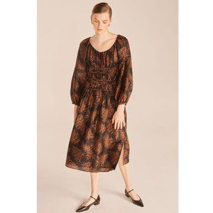 REBECCA TAYLOR Arden Fern Smocked Blouson Sleeve Dress